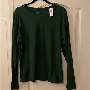 Old Navy Women's ribbed Long Sleeve Crewneck Top - Forest Green NWT Size 2X